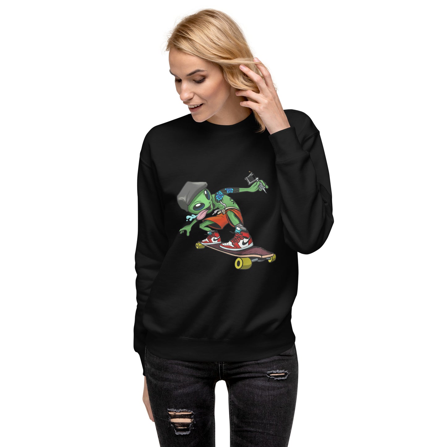 Alien Skater Unisex Premium Sweatshirt