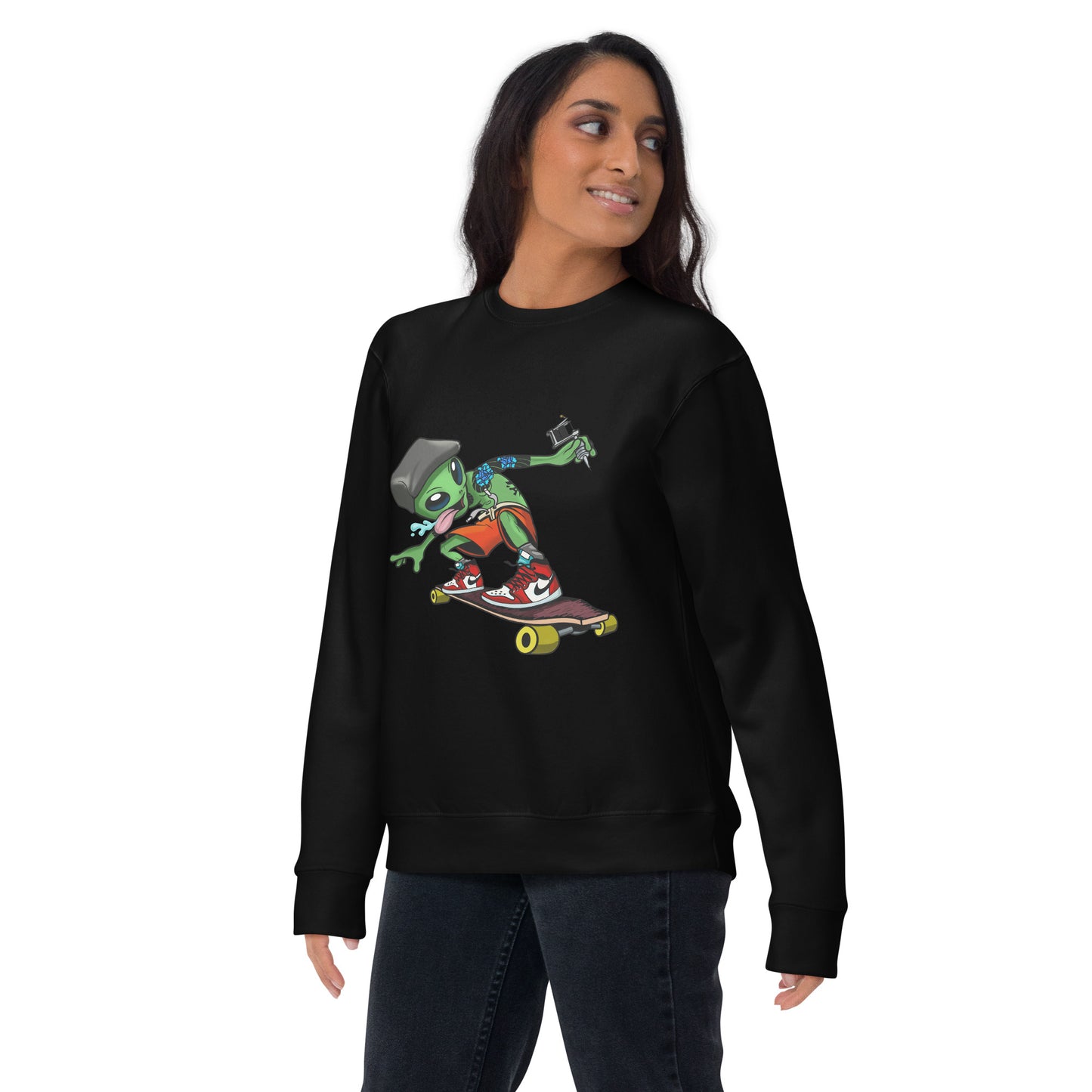 Alien Skater Unisex Premium Sweatshirt