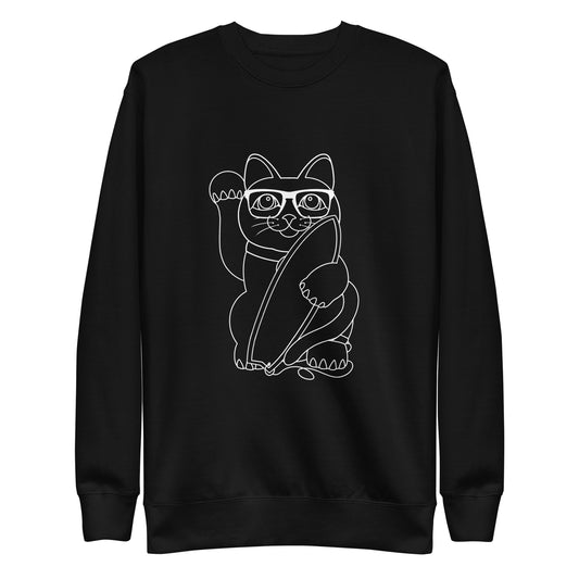 Lucky Surfer Cat Unisex Premium Sweatshirt