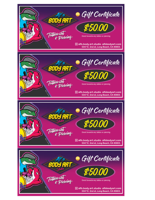 Alf's Body Art Gift Card