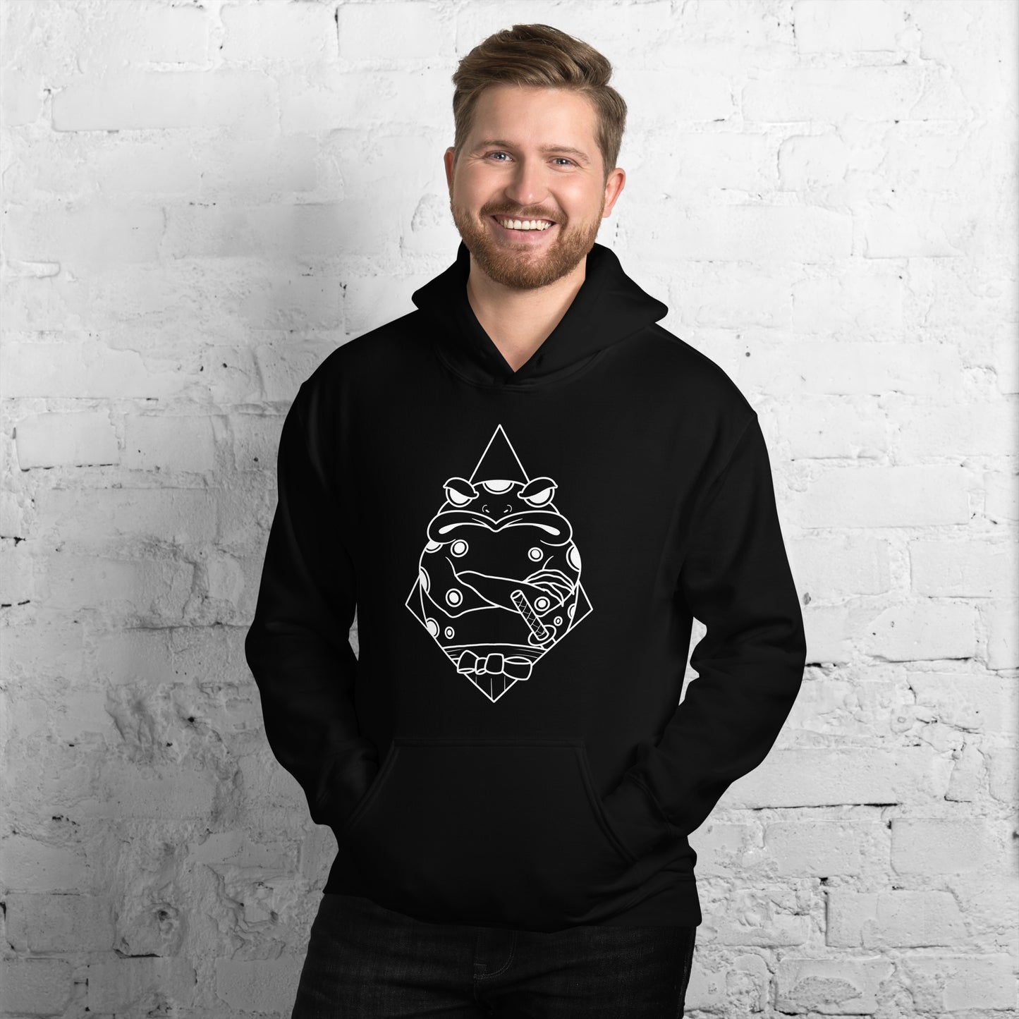 Moody Frog Linework Unisex Hoodie
